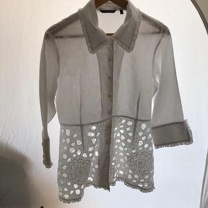 Samuel Dong open cut tunic blouse